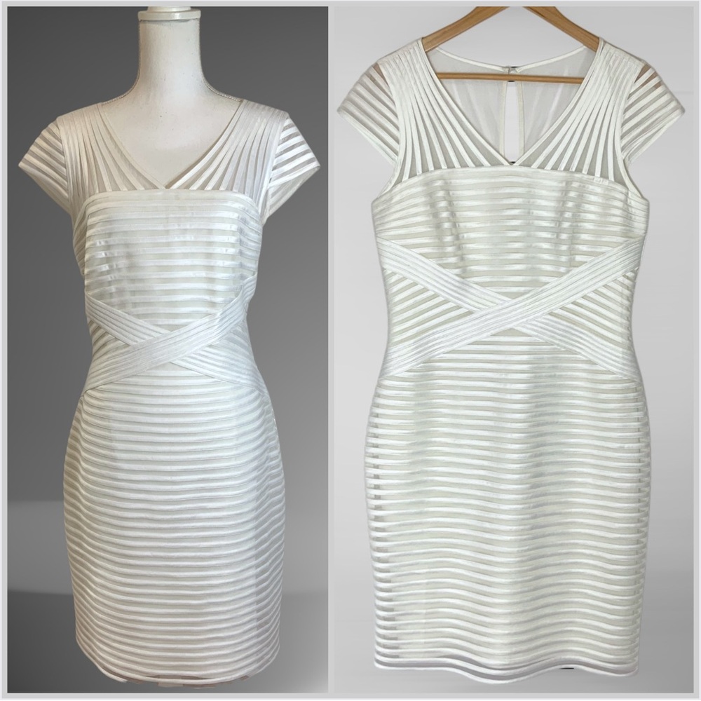 White House Black Market Mesh Bandage Cocktail Sheath Dress Size 12